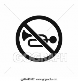 Stock Illustration - No horn traffic sign icon, simple style ...