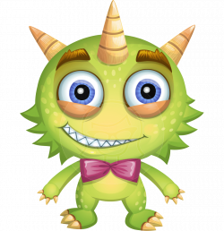 Vector Cute Monster Character - Orn Triple-Horn | GraphicMama ...