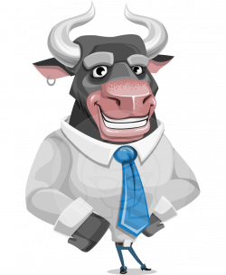 Vector Bull Cartoon Character - Will Horns | GraphicMama | GraphicMama