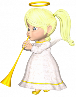 Cute Blonde Angel with Horn Large PNG Clipart | angel | Pinterest ...