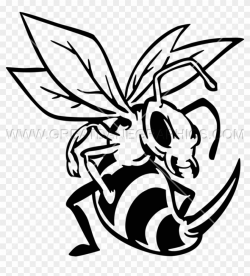 Clip Art Black And White Library Hornet Clipart Head - Angry ...