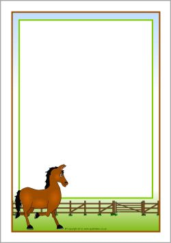 Horse-themed A4 page borders (SB7326) - SparkleBox | Paper ...