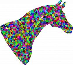 Clipart - Prismatic Low Poly Horse Head