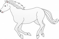 White Horse Galloping Clip Art - Free Clip Art