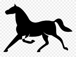 Horse Of Thin Black Shape In Running Clipart (#2771728 ...