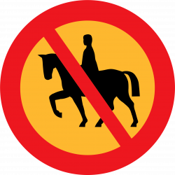 Clipart - No horse riding sign