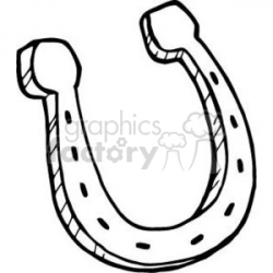 black and white cartoon horseshoe clipart. Royalty-free clipart # 380834