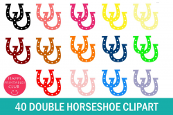 40 Double Horseshoe Clipart- Horseshoe Clipart