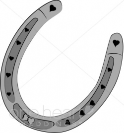 Horseshoe Decorated with Hearts | Western Wedding Clipart
