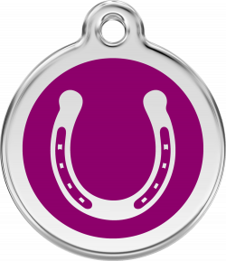 Red Dingo Enamel Tag Horseshoe Purple 01-HS-PU (1HSPS / 1HSPM / 1HSPL)