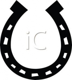 A Black and White Upside Down Horseshoe Clip Art Image