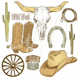 Cowboy clipart and digital scrapbooking paper by ...