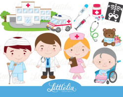 Doctor - Hospital - Clipart 14032 instant download