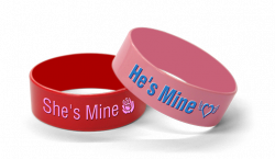 He's Mine She's Mine Wristbands Custom with Your Personalized Message