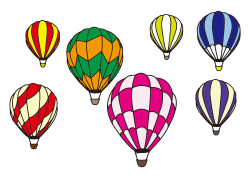 OnlineLabels Clip Art - Hot Air Balloon Scene Minus Background