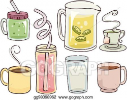 Clip Art Vector - Hot cold beverage illustration. Stock EPS ...