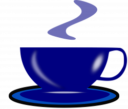 Drawing of blue tea cup with hot drink free image