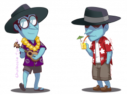 Chibi Hitmen on vacation. I just like the idea of Tengo being very ...