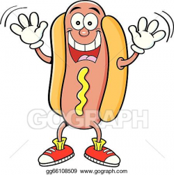 Vector Stock - Cartoon hotdog waving. Clipart Illustration ...