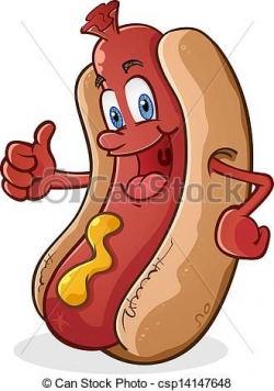 Vector - Hot Dog Thumbs Up Cartoon Character - stock ...