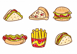 Fast food Hamburger Pizza Hot dog Club sandwich - Pizza free ...
