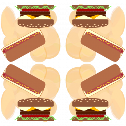 Burger_ Hot Dog and Potato Chips fabric - kae50 - Spoonflower
