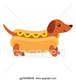 Clip Art Vector - Hot dog dachshund puppy. Stock EPS ...