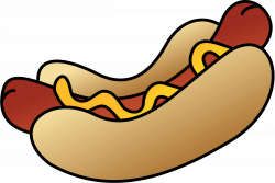 Clipart - Hot Dog with sausage, bun and mustard