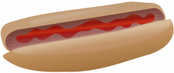 Clipart - Hot dog with ketchup