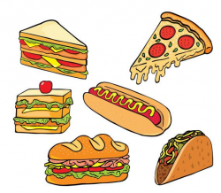 75% OFF SALE Fast food, junk food, hot dog, pizza, sandwich ...