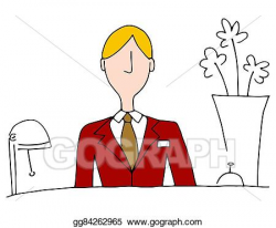 Vector Art - Hotel front desk manager. Clipart Drawing ...