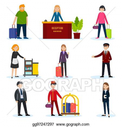 Vector Art - People in hotel set. EPS clipart gg97247297 ...
