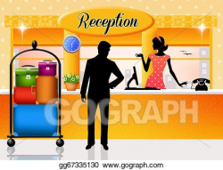 Stock Illustration - Reception in hotel. Clipart Drawing ...