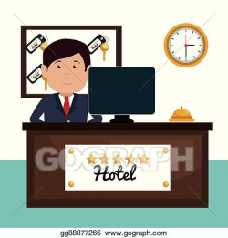 Vector Stock - Receptionist hotel service isolated icon ...