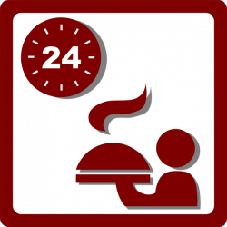 Hotel Icon 24 Hour Room Service Clip Art - Red Clip Art at Clker.com ...