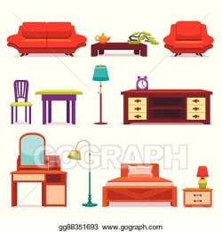 Vector Clipart - Hotel furniture set. Vector Illustration ...