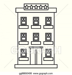 Vector Stock - Hotel building five stars icon, outline style ...