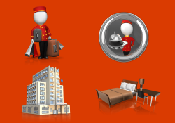 Bellhop And Hotel Clipart for PowerPoint