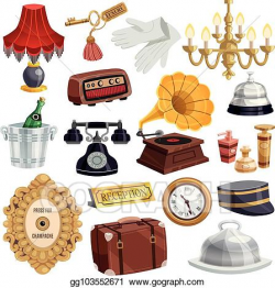 Vector Stock - Vintage hotel staff icon set. Clipart ...