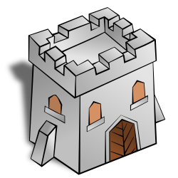 OnlineLabels Clip Art - RPG Map Symbols: Tower Square