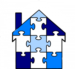 Puzzle Pieces House Clip Art at Clker.com - vector clip art online ...