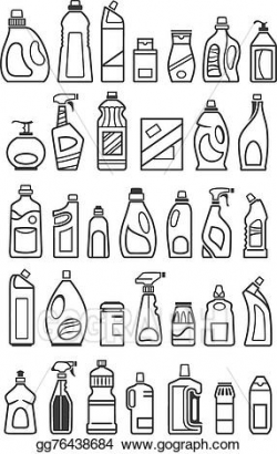 Vector Illustration - Household chemicals icons. Stock Clip ...