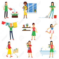 Download cleaning as a housekeeping activity clipart ...
