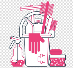 Grey trash can and broom illustration, Cleaner Cleaning Maid ...