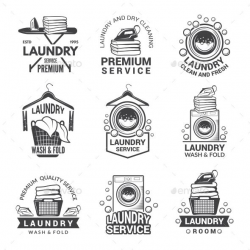 Labels or Logos for Laundry Service | Logos de limpieza in ...