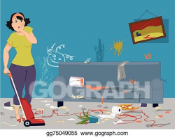 Clip Art Vector - House cleaning. Stock EPS gg75049055 - GoGraph