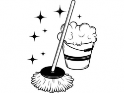 Mop Bucket #2 Cleaning Maid Service Housekeeper Housekeeping Clean Floor  Mopping .SVG .EPS .PNG Digital Clipart Vector Cricut Cutting File