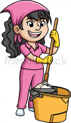 Woman Squeezing A Mop | Feminine things | Cartoon, Clip art ...