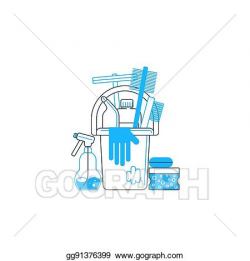 Clip Art Vector - Products for cleaning home, house chores ...