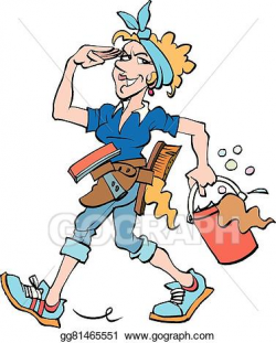 Vector Art - Cleaning lady at work. EPS clipart gg81465551 ...